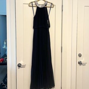 NWT Elegant Aqua Dresses Pleated Embellished Gown sz6